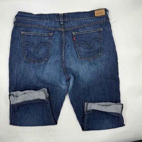 Levi Strauss Womens 515 Capri Jeans Size 16 Blue Denim Cotton Blend Stretch Crop - Picture 7 of 10