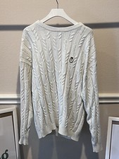Ralph Lauren Cream Crew Neck Cotton Cable Knit Sweater