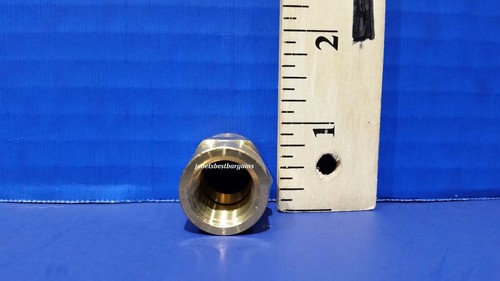 Solid Brass Hex Adapter Pipe Coupling Fitting 3/8 Inch Female NPT Air Fuel Water - Picture 3 of 4