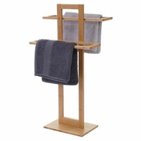 Handtuchhalter HWC-B74, Badezimmer Freistehend, Bambus 80X42X27Cm