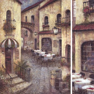 30w X40h Buon Appetito I By Ruane Manning Little Italy Cobble Road Canvas Ebay