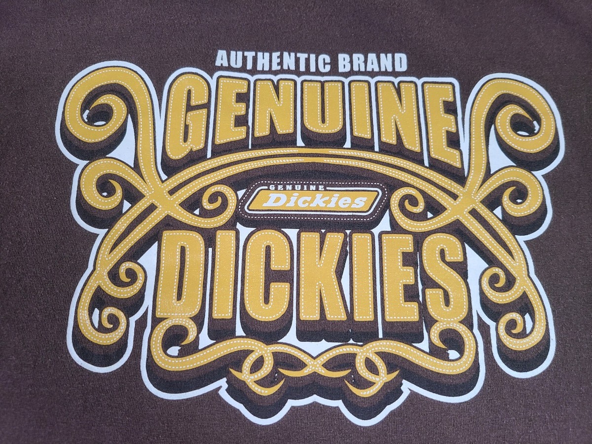 Vintage Dickies Shirt Mens XL Brown Genuine Logo 90s Workwear