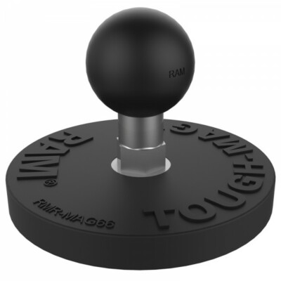 RAM Mount Tough-Mag 66mm Diameter Round Magnetic Plate 1'' Ball Base RAM-B-MAG66U