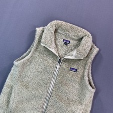 Patagonia Fleece Vest Kids XXL 16-18 Beige Sherpa Full Zip High Pile Warm
