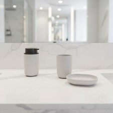 3 Piece White Plastic Bath Dish Set