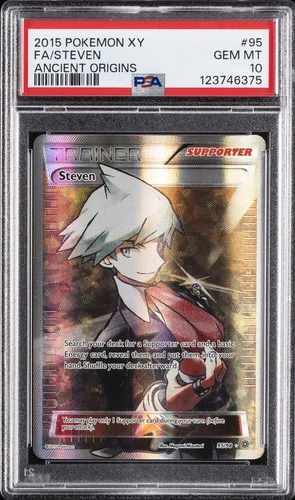 2015 POKEMON XY ANCIENT ORIGINS #95 FULL ART/STEVEN PSA 10