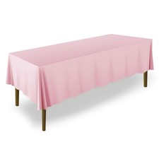 Premium Tablecloth 60x102 Inch Rectangular Polyester Fabric Table Cloth Pink