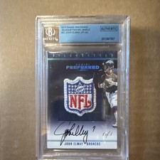 2017 Panini Preferred Silhouettes NFL Shield John Elway Broncos Auto 1/1 BGS