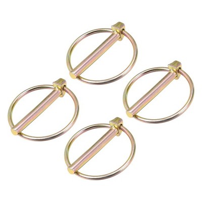 4 Stück 1/4'' x 2'' Linch Pin mit Ring,Trailer Pins Sortiment Kit Gold