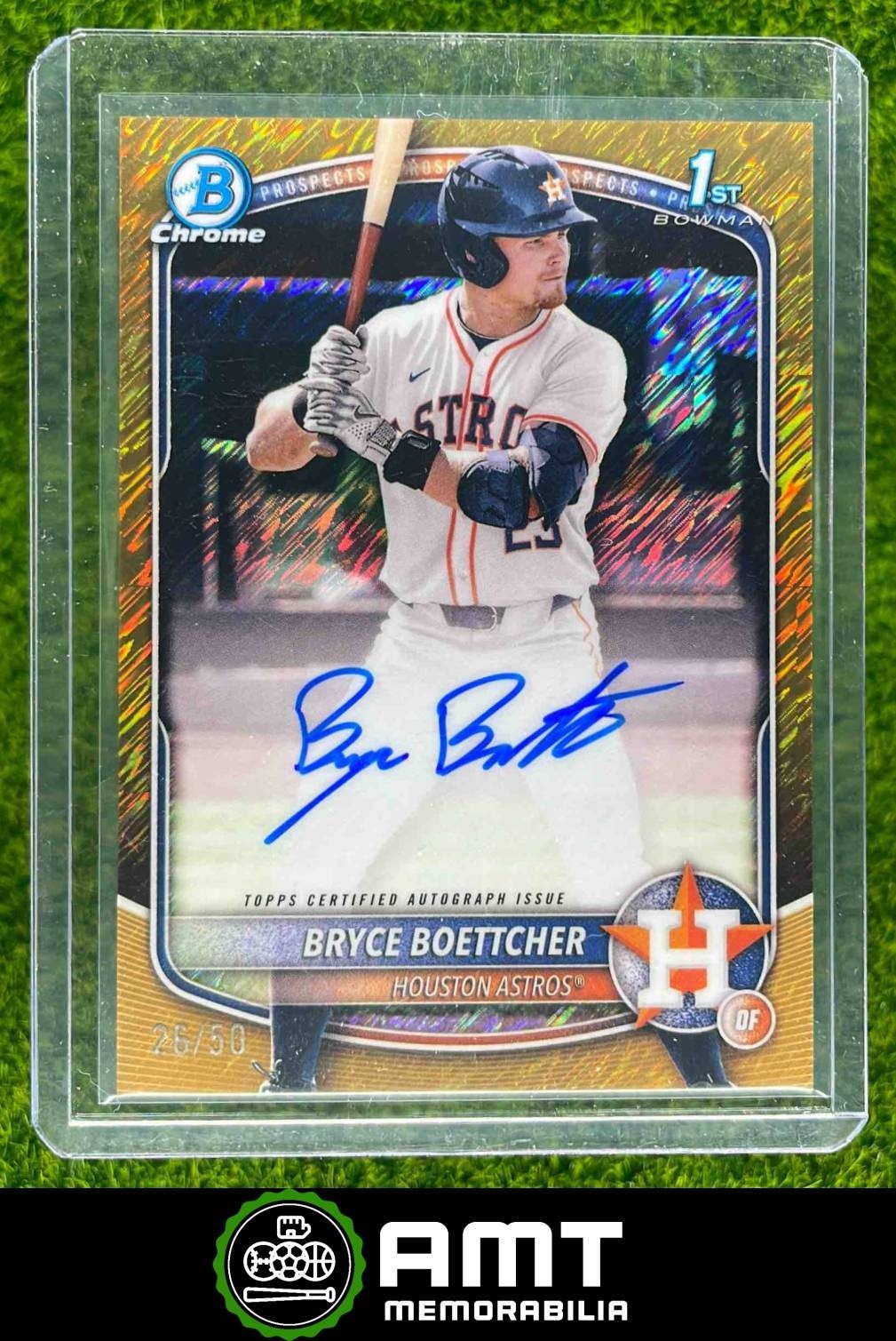 Bryce Boettcher 2025 Bowman Chrome 26/50 Prospect Auto Gold Shimmer #CPA-BB