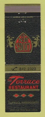 Matchbook Cover - Terrace Restaurant Lion's Den Tupelo MS