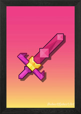 Terraria Starfury Sword Framed Wall Art Poster Canvas Print Picture