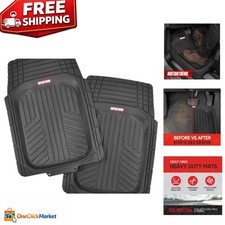 Flextough Plus 2pc Heavy Duty Rubber Front Floor Mats For All Weather Protection Flextough Plus 2pc Heavy Duty Rubber Front Floor Mats For All Weather Protection