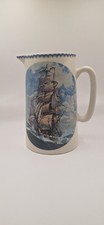 Old Vintage Pub Jug Ceramic Bar Decor Whisky Jug With Gallion Ship