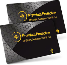 RFID Blocking Card 2 Pack - 0.9Mm Ultra Thin Debit  Credit Card Protector - O