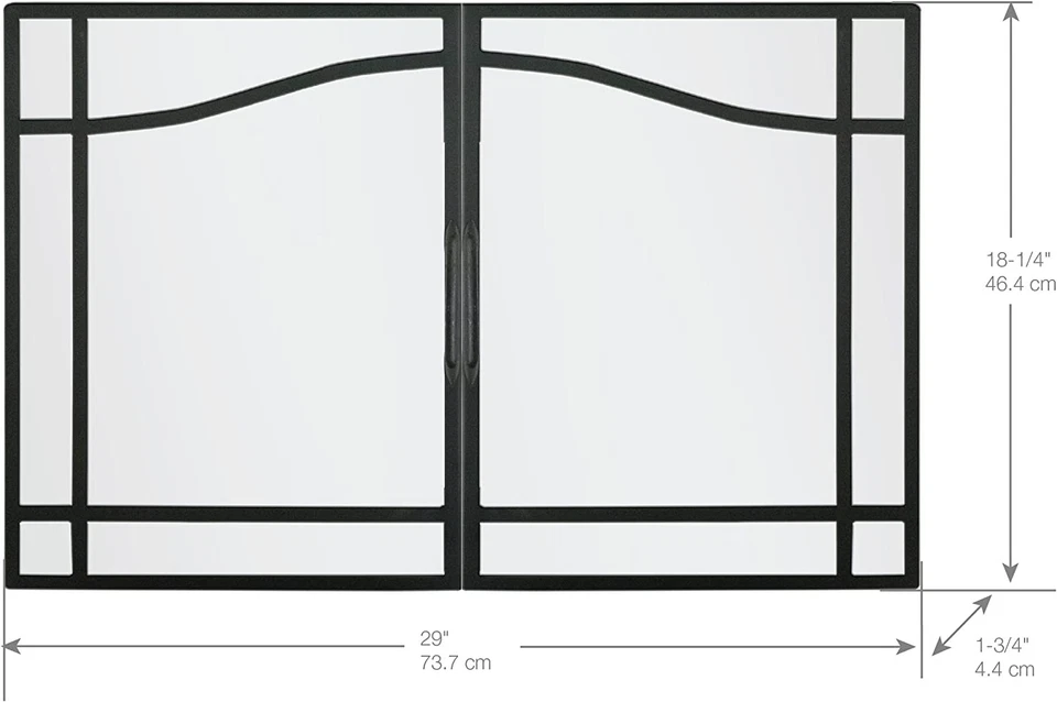 33-дюймовые стеклянные распашные двери Dimplex BFSDOOR33BLK для встроенной электрической топки - Изображение 3 из 3