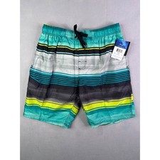 Kanu Surf Avalon Mens Swim Trunks Black Green Striped Board Shorts XL 6454 NWT