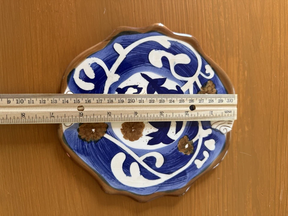 California Pantry Decorative Ceramic Plate, 6.75” Classic Blue Floral Design - Image 3 of 4