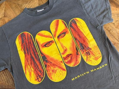 VINTAGE 1999 TULTEX TAG MARILYN MANSON 'BIG FACE ROCK IS DEAD' T
