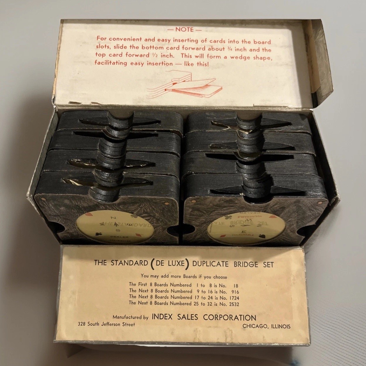 Vintage Bridge Duplicate Boards Replacement Set Index Sales Corp (8 ...