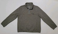 LL BEAN Sweater Fleece Pullover Jacket Heather Gray Slightly Fitted Large Reg