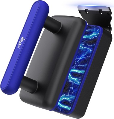 AQQA Magnetic Aquarium Fish Tank Glass Cleaner, Dual-Blades L, Black-Blue 