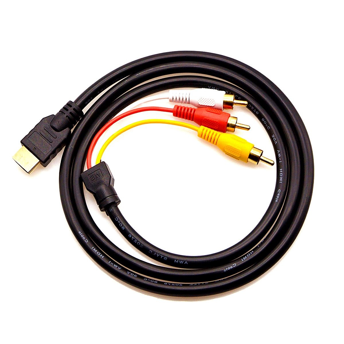 Chenduomi Mkoder HDMI to AV Converter 1080p - 3RCA CVBS 1.5M, black