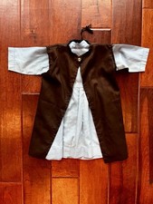 Authentic Amish Girl  s Dress with Black Pinafore Apron - 2-Piece Vintage