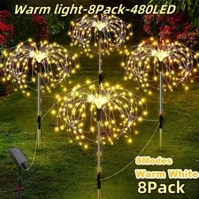 8-piece Set -1 Outdoor Solar Powered Fireworks Light, Christmas Decoration, IP65
