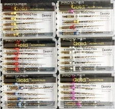Dentsply ProTaper Gold Rotary Files F1,F2,F3,S1,S2,SX-F3, SX19 25mm 6 file pkg 1