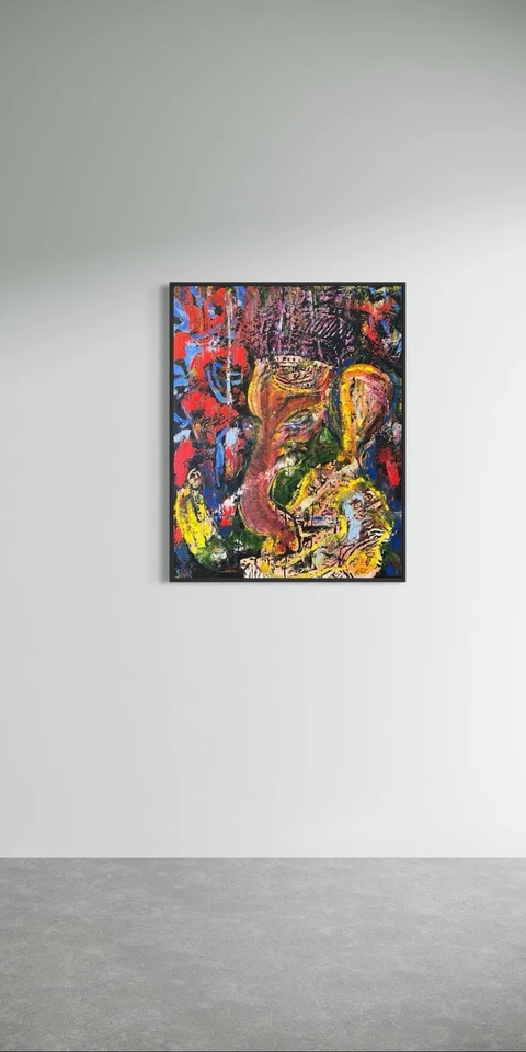 Daniel Pultorak  Im Schatten des goldenen Elefanten 2025 Kunst gerahmt Öl Art - Bild 4 von 4