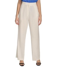 Calvin Klein Womens Linen Blend Casual Wide Leg Pants