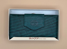 Vintage Buxton Top Grain Cowhide Leather Wallet Clutch Kiss Lock NIB