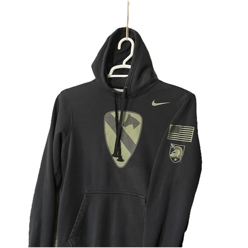 Nike Army 1st Cavalry Division Hoodie Mens Size Small Black Knights Club Fleece - Picture 2 of 7