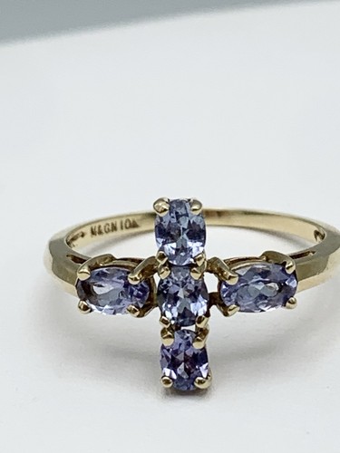 10k Yellow Gold Tanzanite Ring 1.9 Grams & Size 6.75 Signed M & GN - Picture 4 of 8