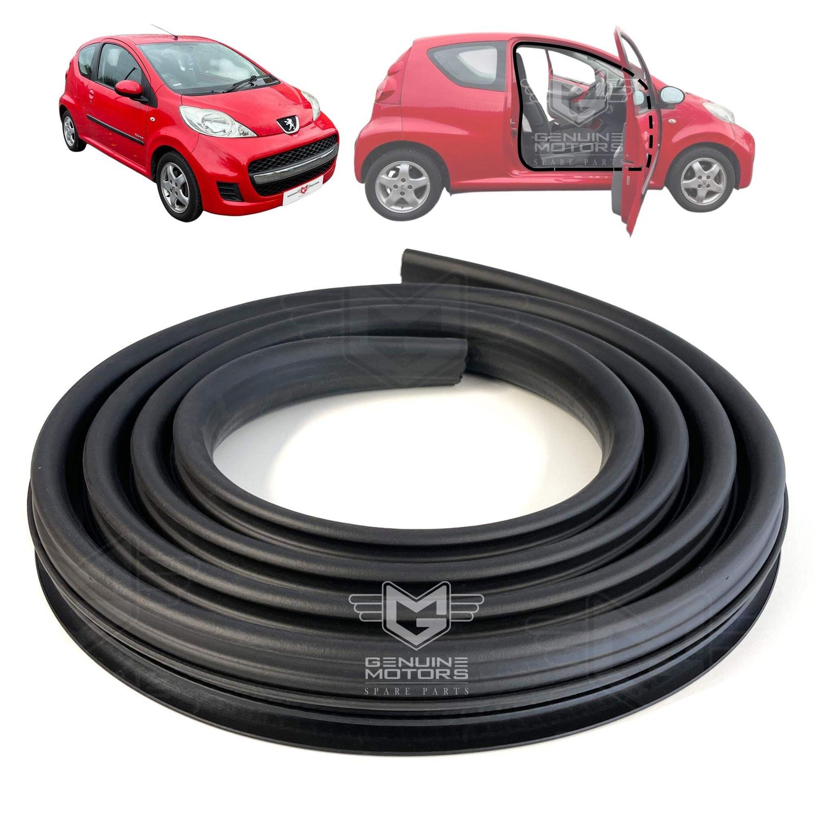 Door Aperture Weatherstrip Rubber Seal For Peugeot 107 (3 Doors) (2005-2014)