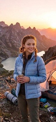 Eddie Bauer Down Jacket Womens XS Puffer Coat Cirrus Blue Full Zip