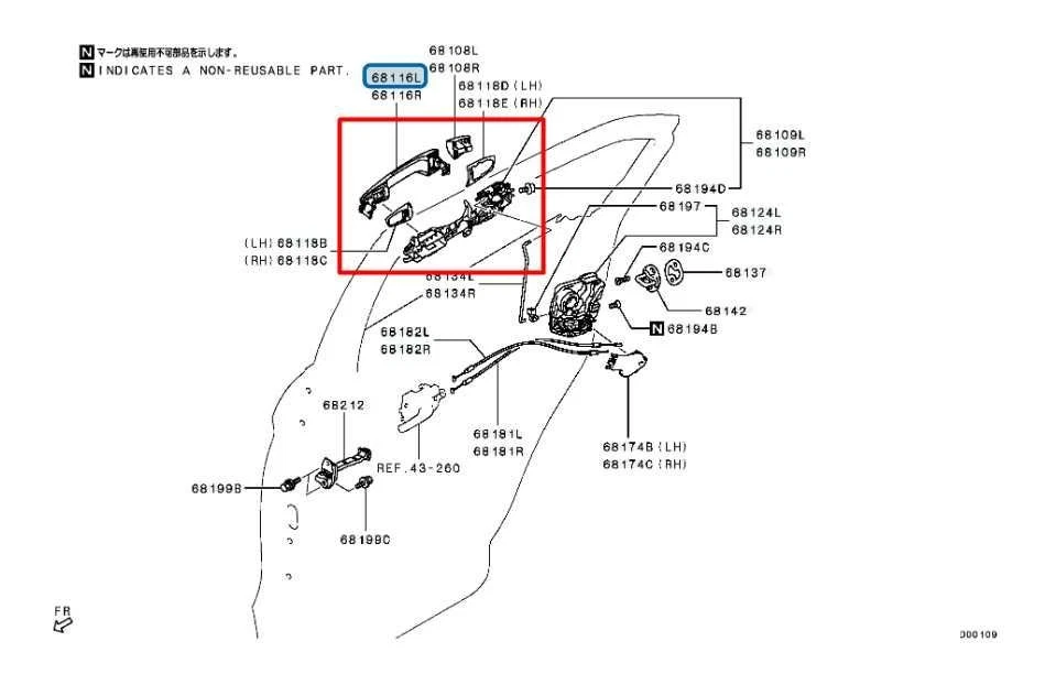 Manija exterior puerta lateral izquierda conductor trasero mitsubishi eclipse cross ES AWD 18-25 Foto 2 de 4