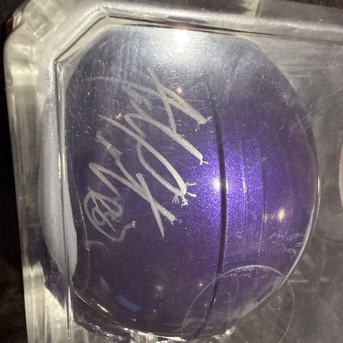 Minnesota Vikings Adrian Peterson Autographed Mini Helmet  Plastic Case