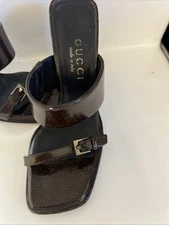 Gucci  Double strap Leather Slide On Mule Sandel Size 5 1/2 B