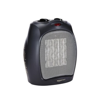 Amazon Basics Ceramic Space Heater, Portable 7.52''D x 6.34''W x 9.45''H, black 
