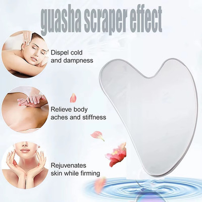 Gua Sha Edelstahl Schaben Gesicht Massagegerät Werkzeug Gesichtsschaber für alle Haut