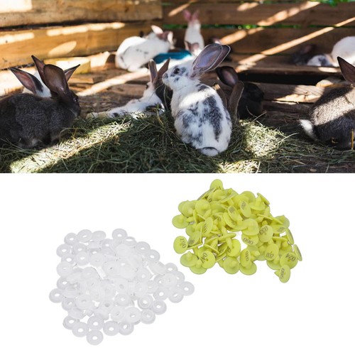 100PCS Livestock Ear Tag Bright Yellow PP Fadeless Reusable Universal Animal - Bild 7 von 22