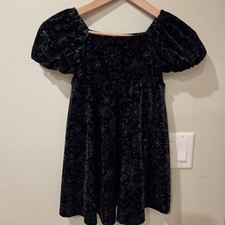 Target Wicked Girls XS 4/5 Green Black Capped Sleeve Velvet Dress Paul Tazewell