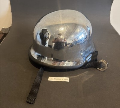 chrome german style motorcycle helmet Mirror Silver Half Shell Retro Helmet with Pilot Goggles, Men Women Open Face Lightweight Bicycle Half Helmet for Chopper Moped Scooter DOT Approved-Small : Automotive Made from High Impact ABS Plastic which is the Standard Material in the DOT Certified Helmet Industry German Style Helmet White German
