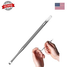 Stainless Steel Nail Cuticle Pusher with Spoon Nail Cleaner - Professional Du...