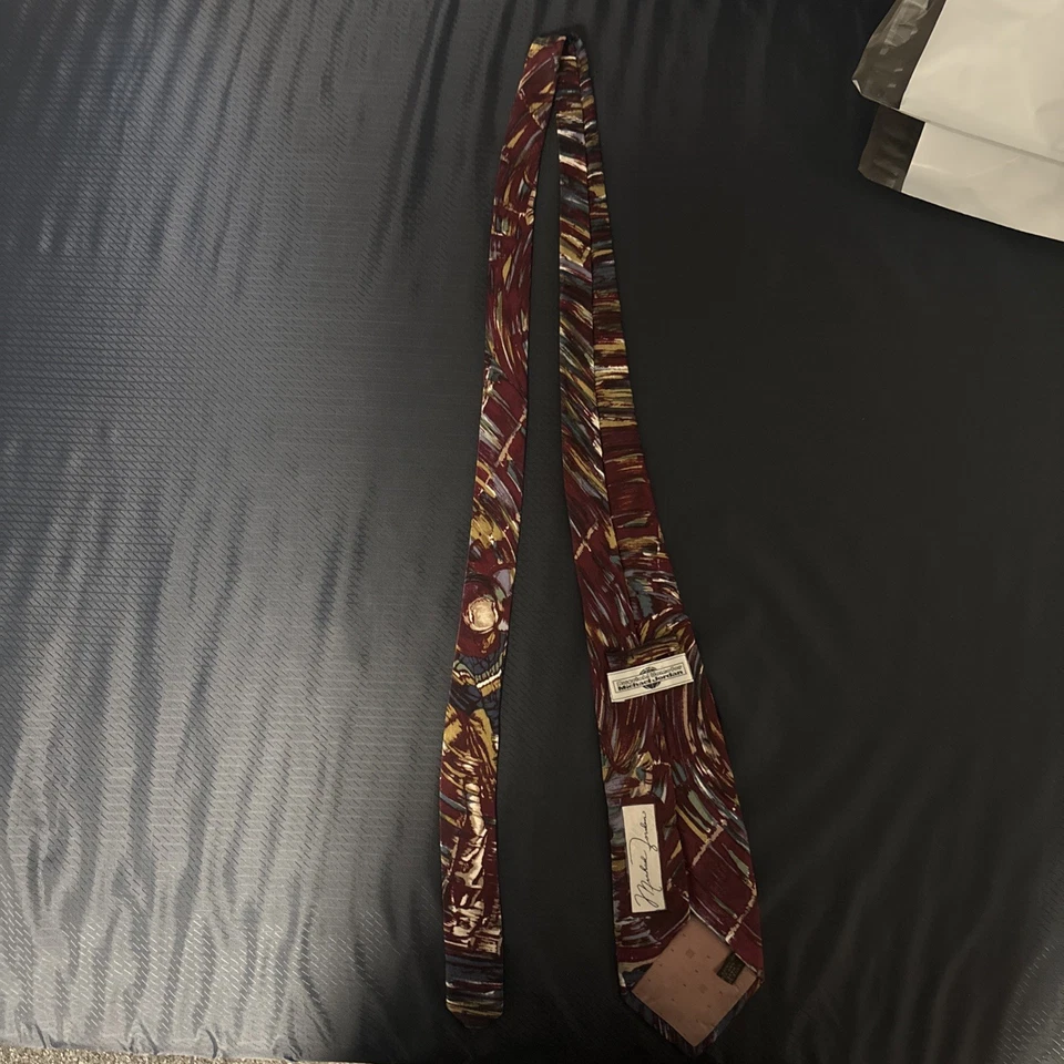 Corbata de golf Michael Jordan roja de seda Bugatchi para hombre Foto 3 de 4