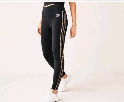 Adidas Originals Snakeskin 3-Stripes Leggings Damen Schwarz Snake Print Neu 