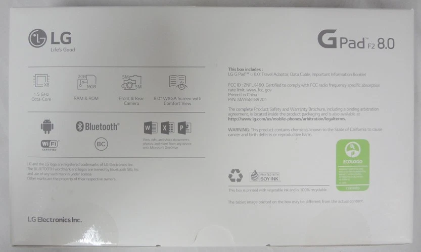 Brand New LG G Pad F2 8.0 Model LK460 8 Inch Tablet Wi-Fi + 4G Sealed! - Image 2 of 4