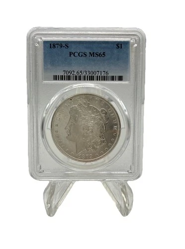 1879-S  Morgan Silver Dollar PCGS graded MS 65  "Blast White & Super Attractive"